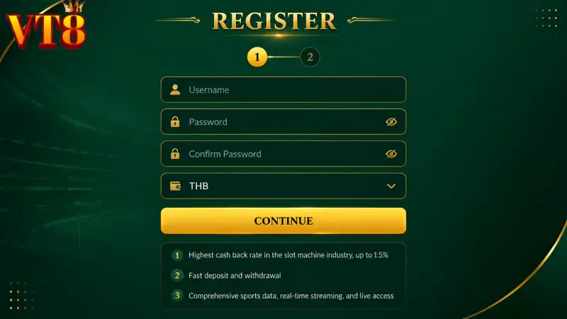 Register VT8 Open an Account and Claim Welcome Bonuses