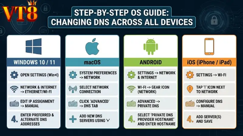Step-by-Step OS Guide: Changing DNS Across All Devices